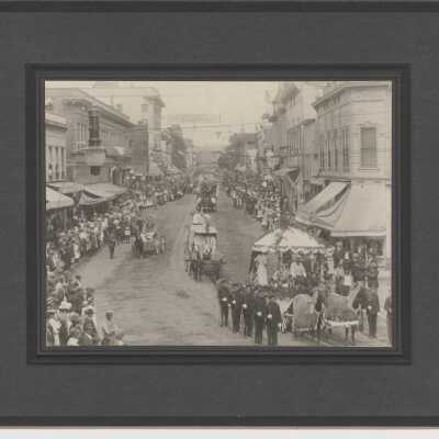 Parade on Main Street, Looking North from 6th Street, Oregon City, Oregon
