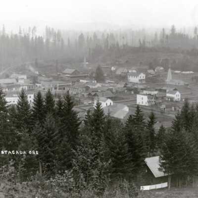 Estacada, Oregon, from the Hill, 1910.: Copyright: Clackamas County Historical Society; Origsize: 4" x 6"; Origformat: Print-Photographic