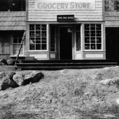 Rhodendron first store and "Dad" Miller.