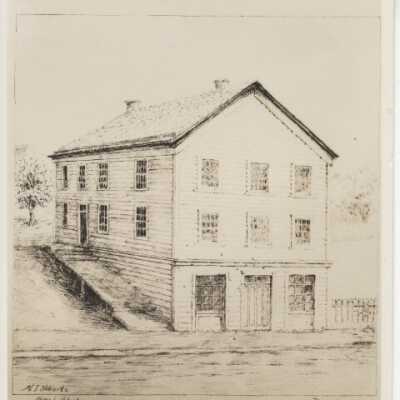 Oregon City - First Territorial Capital Building - 1849-1852 Drawing