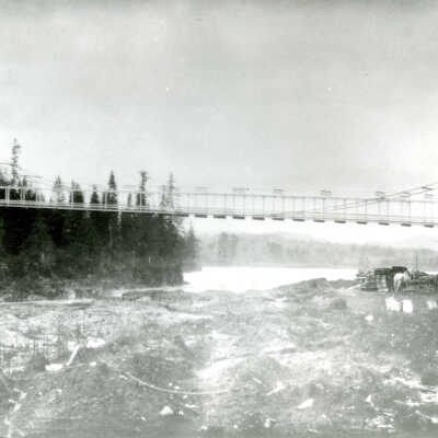Oregon City-West Linn Suspension Bridge over Willamette River - 1888