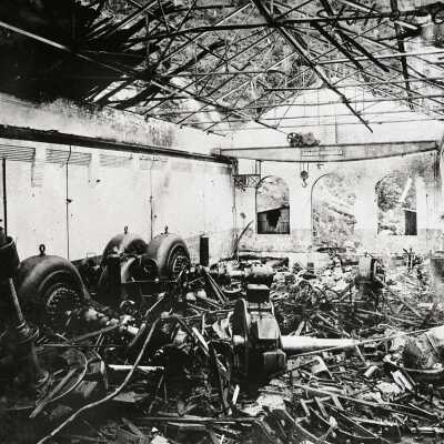 Cazadero Dam Station "G" Interior After Explosion Looking East - 1908 Clackamas River, Oregon