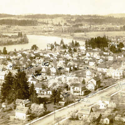 Oregon City 1913-1920 - From Falls View - Some Homes labeled with Family Names