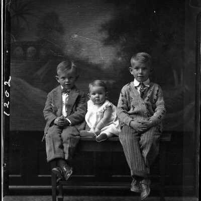 Photograph of three Children for Mrs. Fred Hung - Negative