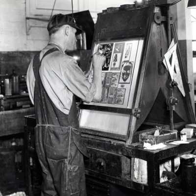 Newspaper Printshop: Copyright: None; Origsize: 8"x10"; Origformat: Print-Photographic