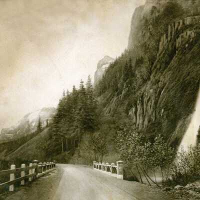 Columbia River Gorge Highway before Crown Point, Oregon.