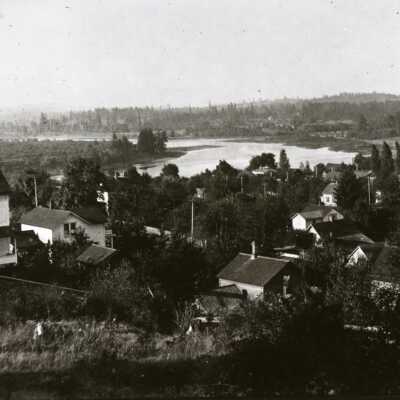 Oregon City, Looking Down River from 10th and Jefferson