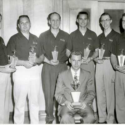 Bowling Team with Schumaker, Poppin, McDonald, 1960s: Origformat: Print-Photographic