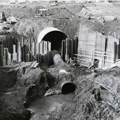Installing Abernethy Creek Darian, #2, 1969: Origformat: Print-Photographic
