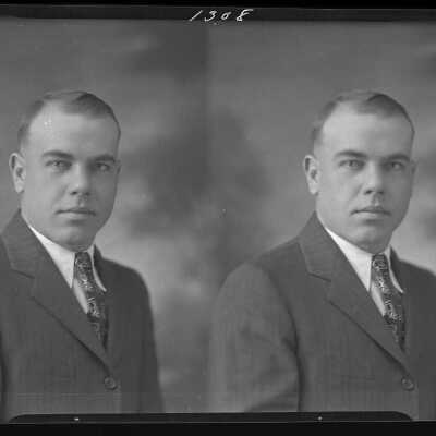 Photograph of a man for Glenn Paulson - December 1929 - Negative