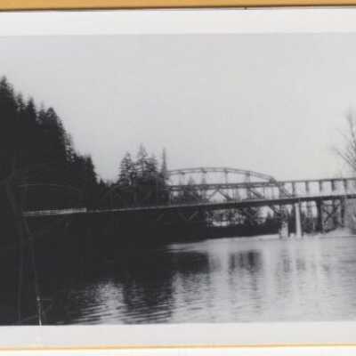 Baker Bridge and Railroad Bridge 1934 - Over Clackamas River - Carver, Oregon