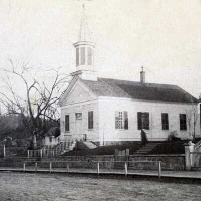 First Congregational Church 1885 - First Building at Main and Moss Streets