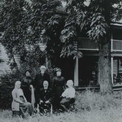 The Holmes Daughters Minnie (top left) and Molly (top right) entertain the Meldrums and Thompsons - 1900 - Copy