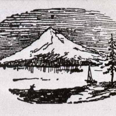 Mt. Hood Drawing for Shirt Advertisement