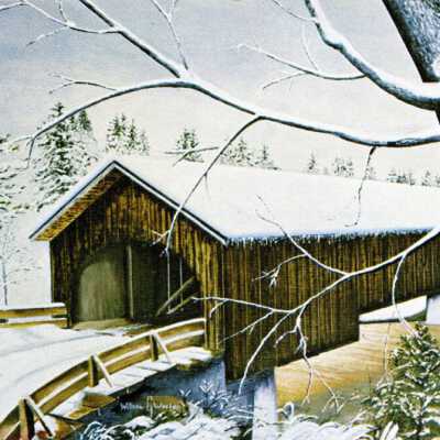 Knights Bridge Painting 1914 - Molalla River, Canby Oregon