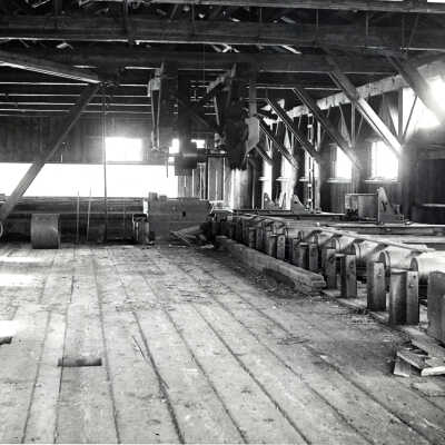 Broughton Saw Mill interior looking towards hill.