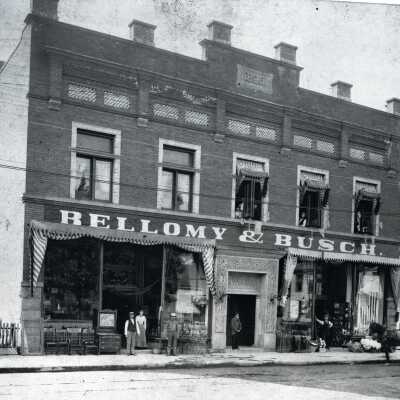 The Weinhard building and Bellomy and Busch Storefront, 1899