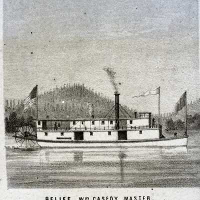 Oregon City 1858 - Steamboat "Relief"