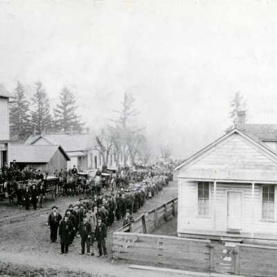 Funeral of Mrs. George (Dena) Prosser. 1895.: Copyright: None; Origsize: 8" x 10"; Origformat: Print-Photographic