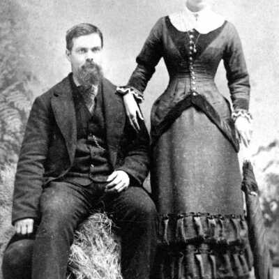 William Hackney Franklin and Sarah Lucinda Gibbens Wedding Photo. 1885: Copyright: None; Origsize: 5" x 8"; Origformat: Print-Photographic