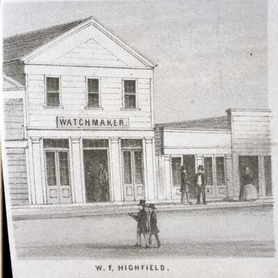 Oregon City 1858 - W.E. Highfield's - Jewelry Store