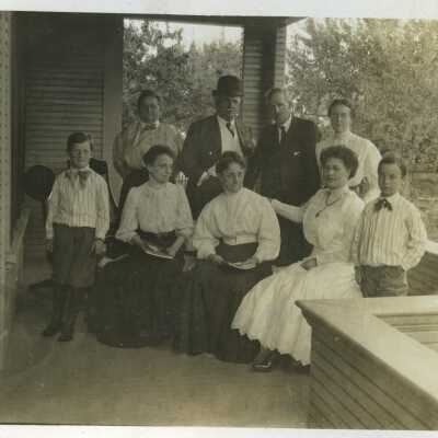 Stevens Family Visit - Stevens House - Side Porch - 1909