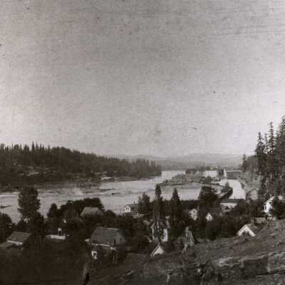 Willamette Falls 1885 - Canemah, Oregon City Channel to Basin