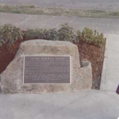 Jacobs Memorial Square Monument - Oregon City, Oregon - 1974