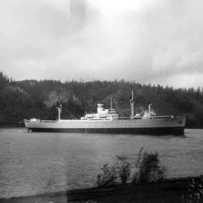 Alcoa Corsair on trial run, 1947.: Copyright: None; Origsize: 2"x4"; Origformat: Print-Photographic