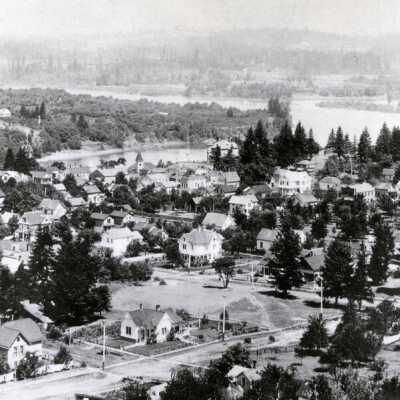 Upper Oregon City from Fall View, 1904.: Copyright: Clackamas County Historical Society; Origsize: 4" x 6"; Origformat: Print-Photographic