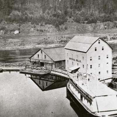 Oregon City 1866 - Boat Basin and Imperial Mill.