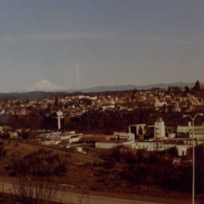Oregon City from West Linn with Mt Hood