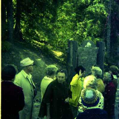 Mt. Hood - Barlow Road Treck: Group at Laurel Hill Marker