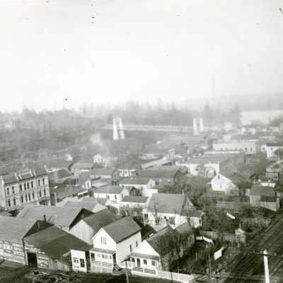 Lower Main Street Oregon City from Top of 3rd Street Stairs 1895