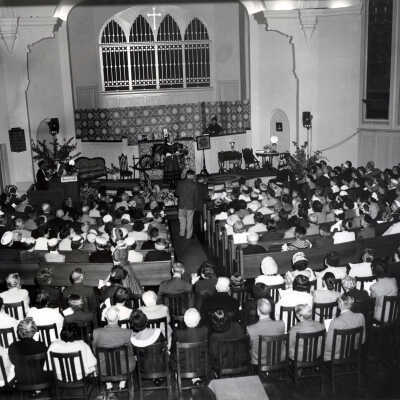 Oregon City Territorial Days - First Congregational Atkins Memorial Church, Church Service during Territorial Days