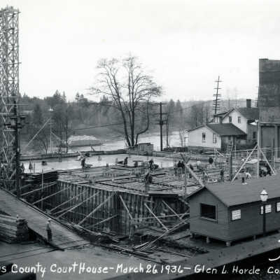 Oregon City 1936 - New Clackamas County Court House Construction