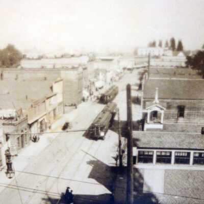 Streetcars on Main St. O.C. 1905-10: Copyright: None; Origsize: 4" x 6"; Origformat: Print-Photographic
