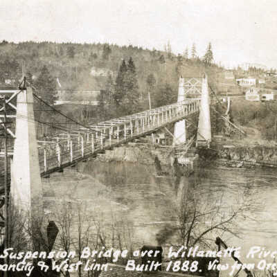 Suspension Bridge over Willamette River.