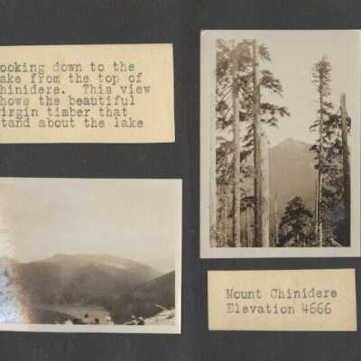 Wahtum Lake Boy Scout outing, 1926. Mount Chinidere and view from summit
