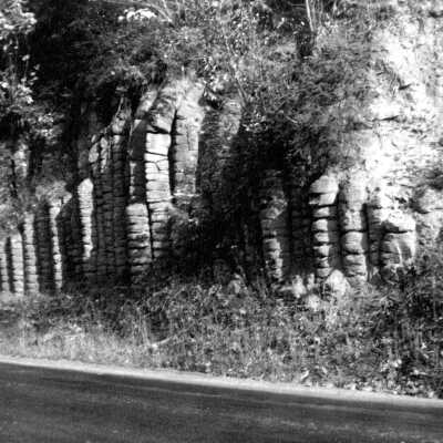 Rock Formations on Road above Estacada, Oregon, 1950.