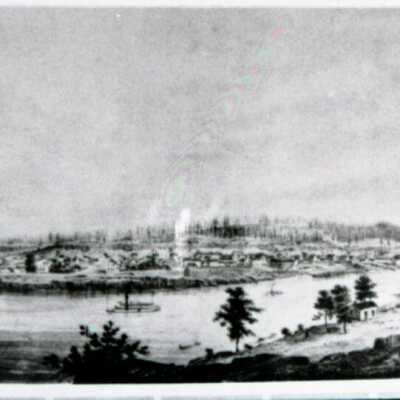 Oregon City 1858 - Charman & Warner Lithograph of O.C.