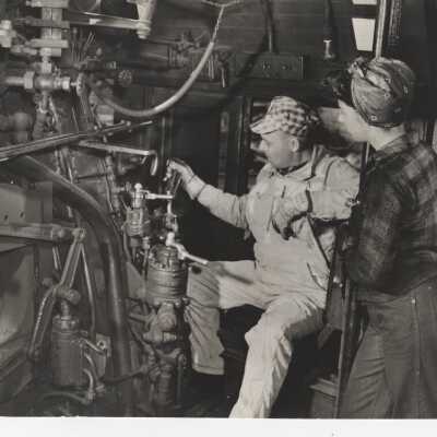 Locomotive Cab with Engineers