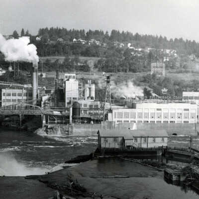 West Linn - Crown Zellerbach Mill Viewed from Above Willamette Falls.