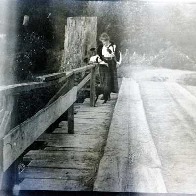 Camp Adams Entrance at Bridge over Milk Creek - Unknown Woman