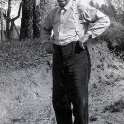 Joe Miller standing.: Copyright: None; Origsize: 3" x 5"; Origformat: Print-Photographic