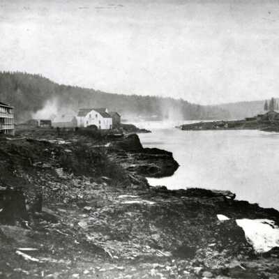 Oregon City photo by Lorenzo Lorain. 1857: Copyright: None; Origsize: 8" x 10"; Origformat: Print-Photographic
