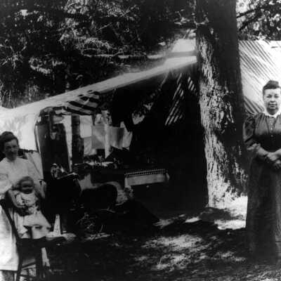 Gladstone Chautauqua Park 1900 - Campsite of Mrs. May Mark