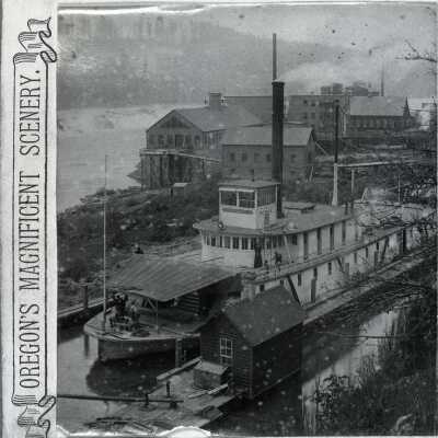 Willamette Falls Locks 1895 - Steamboat "Modoc"