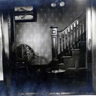 Caufield House, Interior Stairs: Copyright: None; Origsize: 3"x5"; Origformat: Print-Photographic