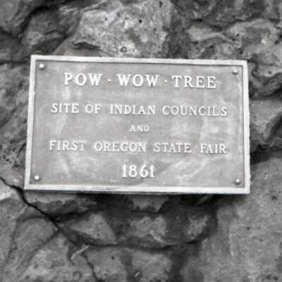 Marker for Pow Wow Tree and 1st State Fair Site